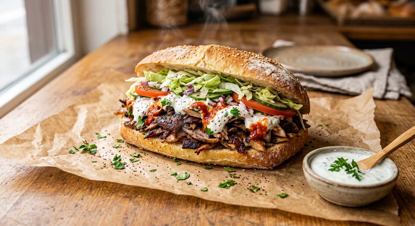 Broodje shoarma van Bakkerij Bahar in Den Bosch