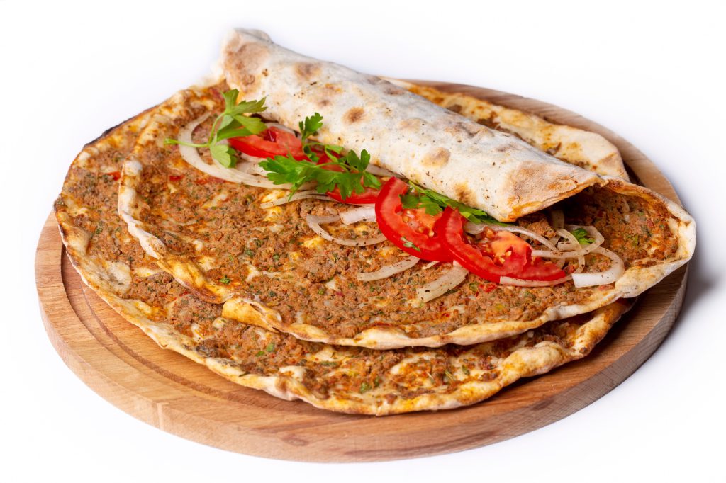 Turkish foods; Turkish pizza -Lahmacun